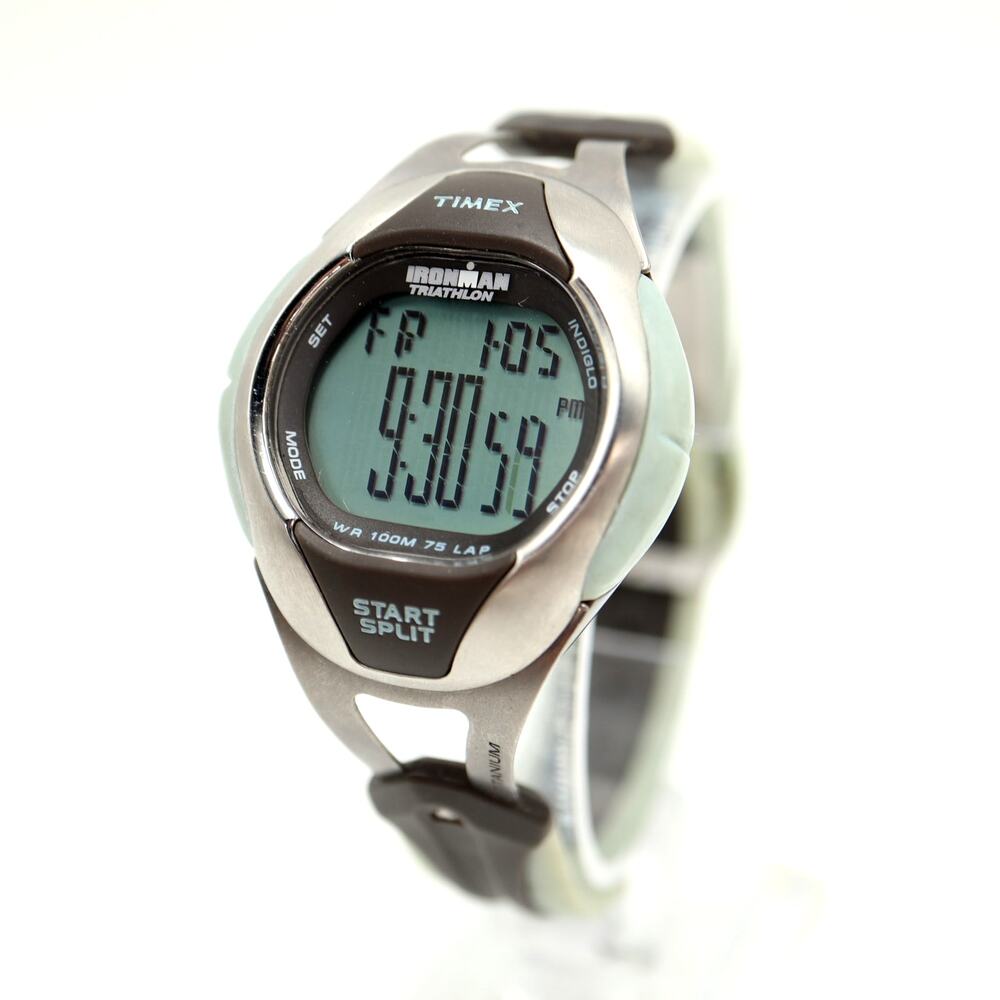 Timex Ironman Triathlon Titanium 36mm Unisex Watch Resin Band with New Battery